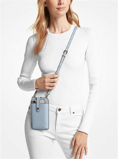 michael michael kors mott phone crossbody|Michael Kors saffiano handbag.